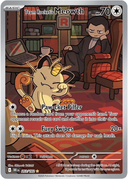 Team Rocket's Meowth - Scarlet & Violet Destined Rivals - 203/182